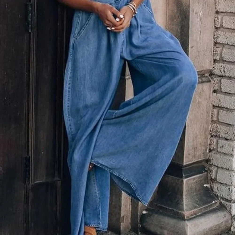 Wide Leg Bib Overalls * - Picture 4 of 4